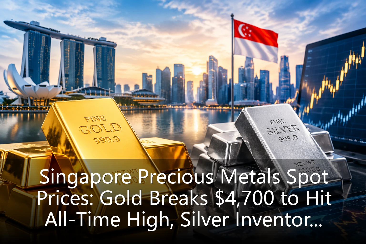 Singapore Precious Metals Spot Prices: Gold Breaks $4,700 to Hit All-Time High, Silver Inventory Plummets 20% Triggering Delivery Premium Surge, Risk Hedging Allocation Window Reopens