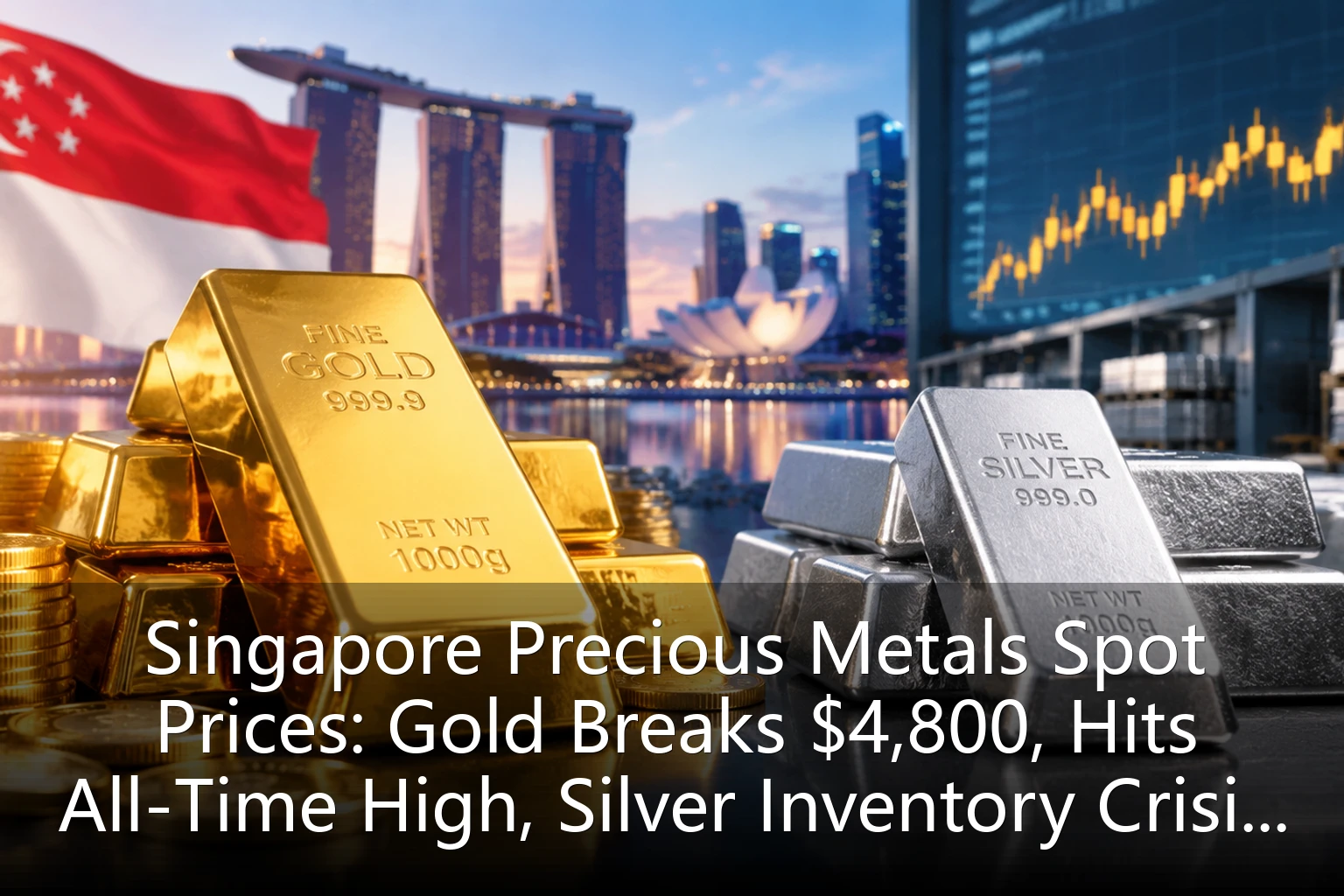 Singapore Precious Metals Spot Prices: Gold Breaks $4,800, Hits All-Time High, Silver Inventory Crisis Triggers Delivery Premium Surge