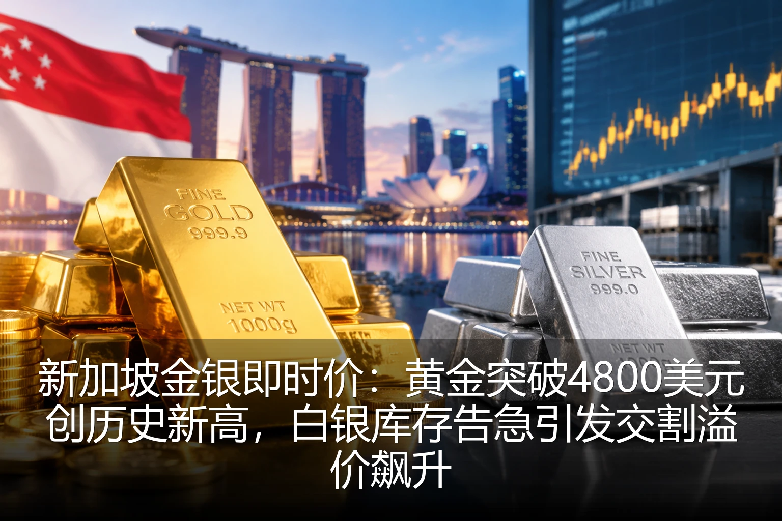 新加坡金银即时价：黄金突破4800美元创历史新高，白银库存告急引发交割溢价飙升